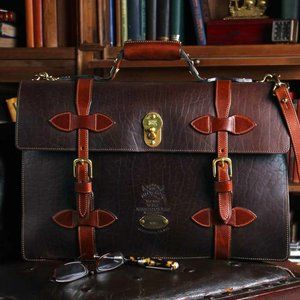 Col. Littleton Buffalo Leather Navigator Briefcase No. 1943